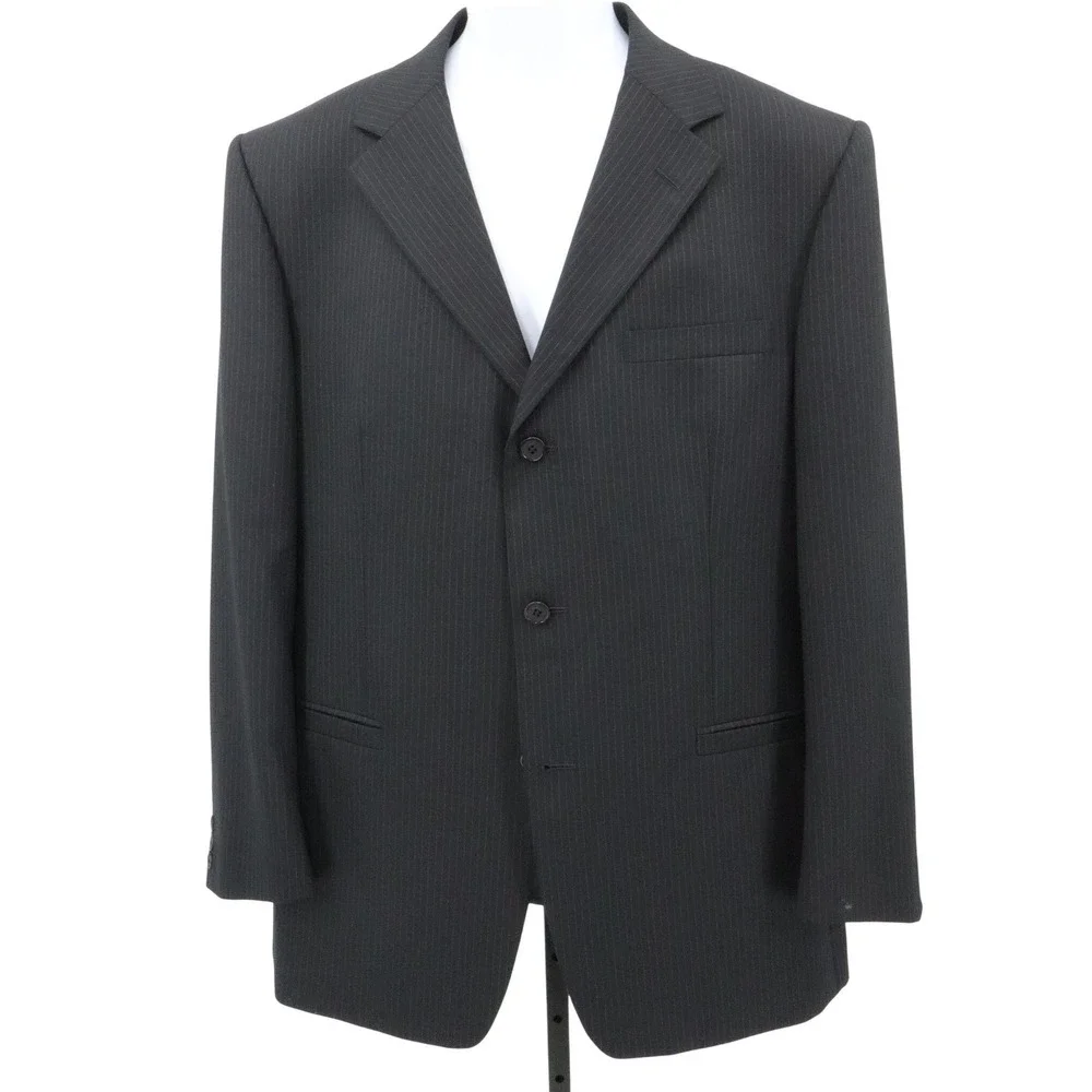 Vintage Versace Classic Pinstripe 100% Wool 3 Button Blazer Jacket IT 52 US 42